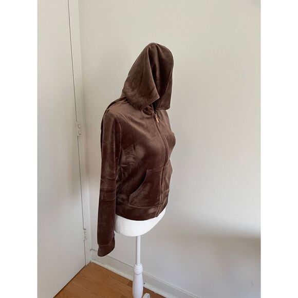 NWT Juicy Couture Velour Graphic Jacket Brunette Women Size S(MSRP$65) - Picture 7 of 12